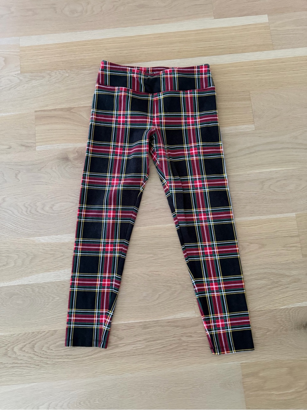 J. Crew Women’s Medium Cropped Black and Red Plaid Leggings